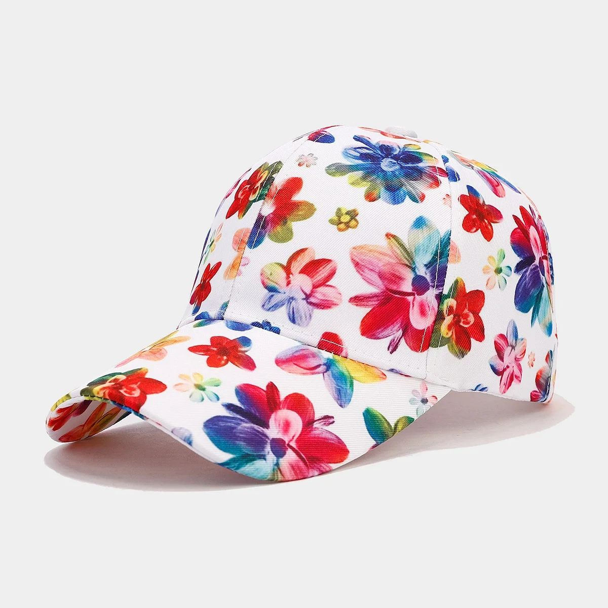 

Baseball Cap Women Men Flowers Curved Bill Fitted Hat Summer Sun Protection Accessory For Beach Golf Swimming Hiking Climbing