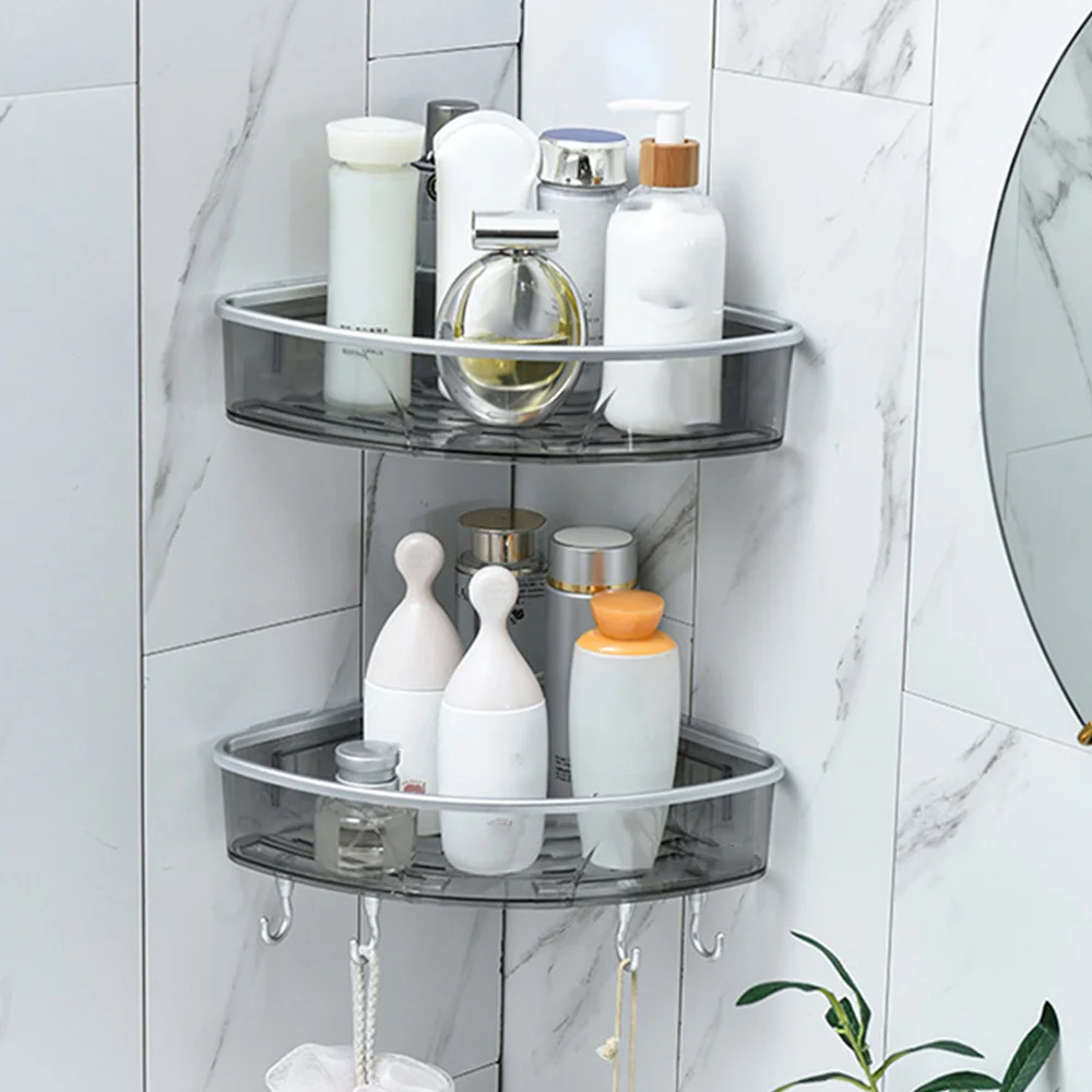 

1 Pcs Wall-Mounted Triple-Cornered Storage Rack, for Bath Household