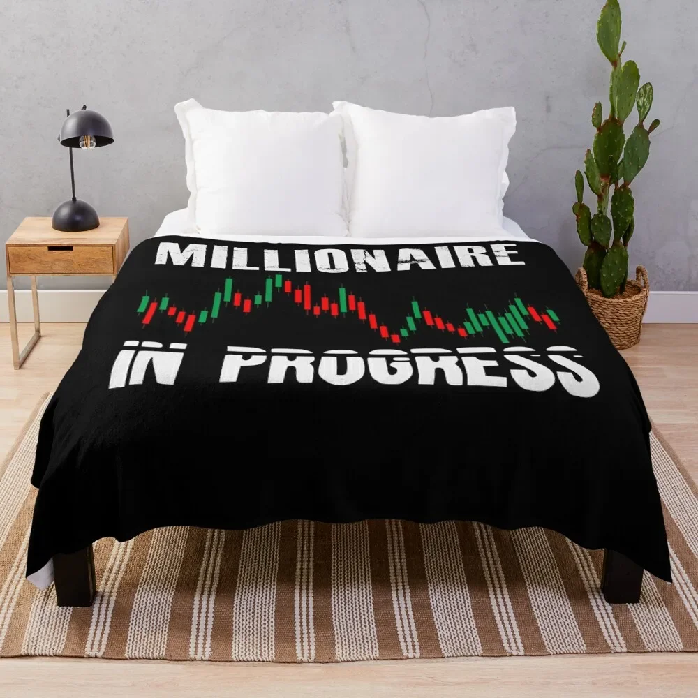 

Millionaire In Progress Daytrader Trader Trading Throw Blanket Camping Soft Plush Plaid warm for winter manga Blankets