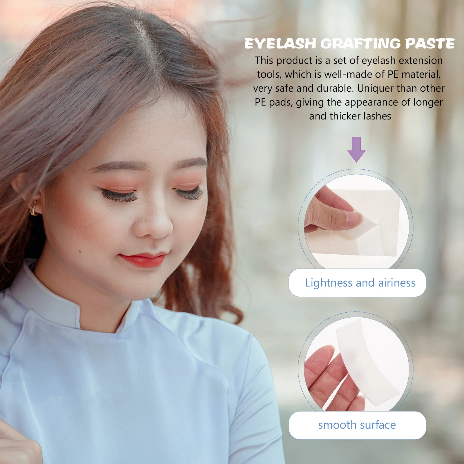 

110Pcs Eyelash Pads High Adhesion Pe Material Lightweight Breathable Lash Grafting Tools for Safe Extensions