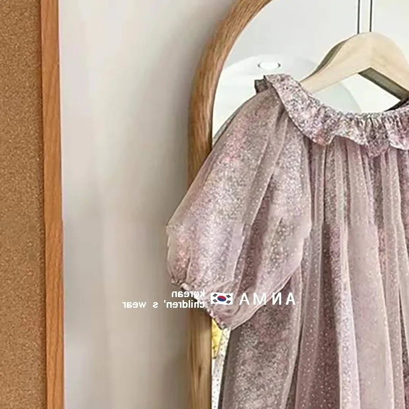 Malha de comprimento médio feminina saia de princesa, roupas infantis coreanas, primavera