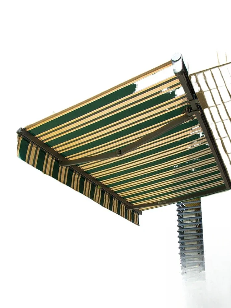 Awning Telescopic canopy Patio Balcony Outdoor rainproof folding telescopic canopy Electric hand crank canopy
