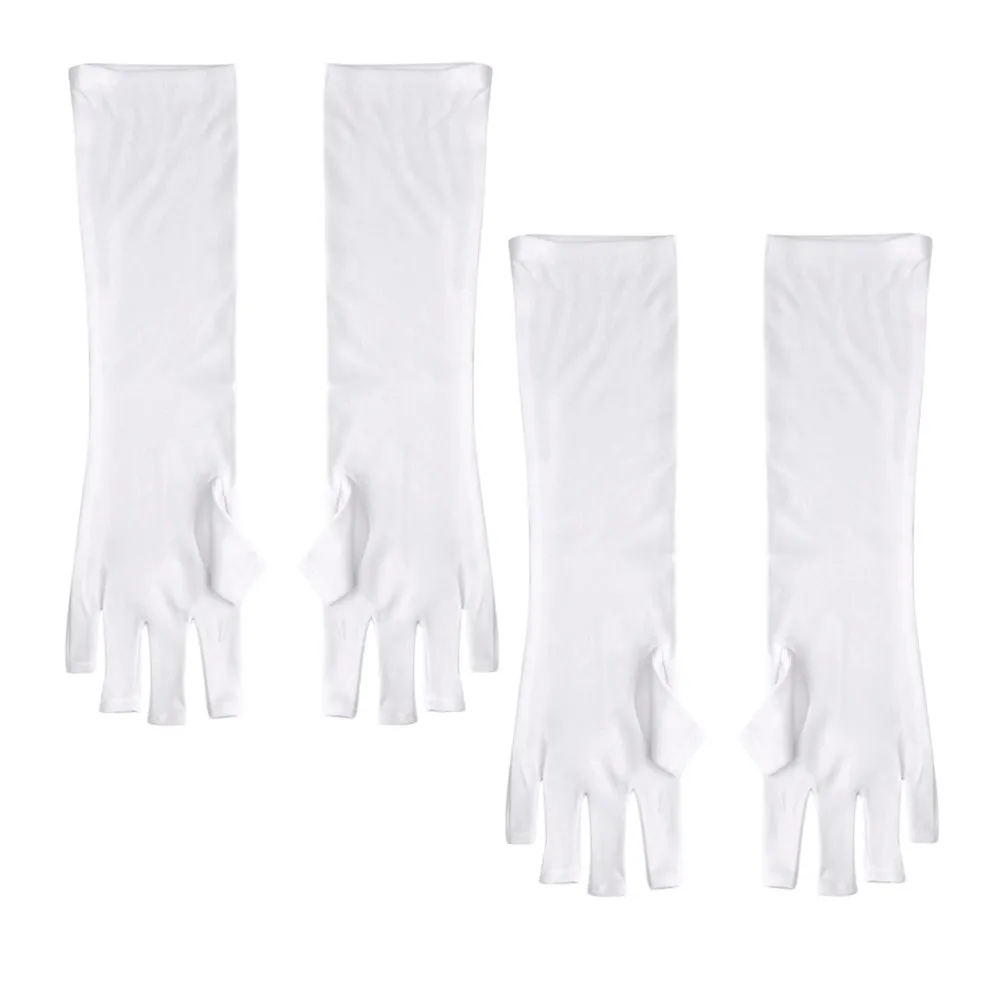 

2Pairs Uv Shield Gloves Anti Radiation Nail Art Manicure Hand Protection Lightweight Stretchable Outdoor Sports Glove for Skin