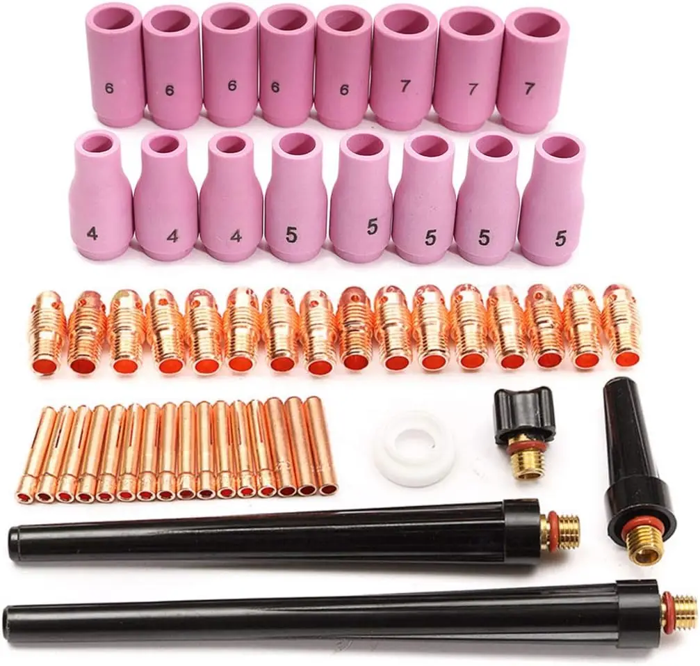 53pcs TIG Collets Bodies Alumina Cup Assorted Size Fit SR WP 9 20 25 TIG Welding Torch
