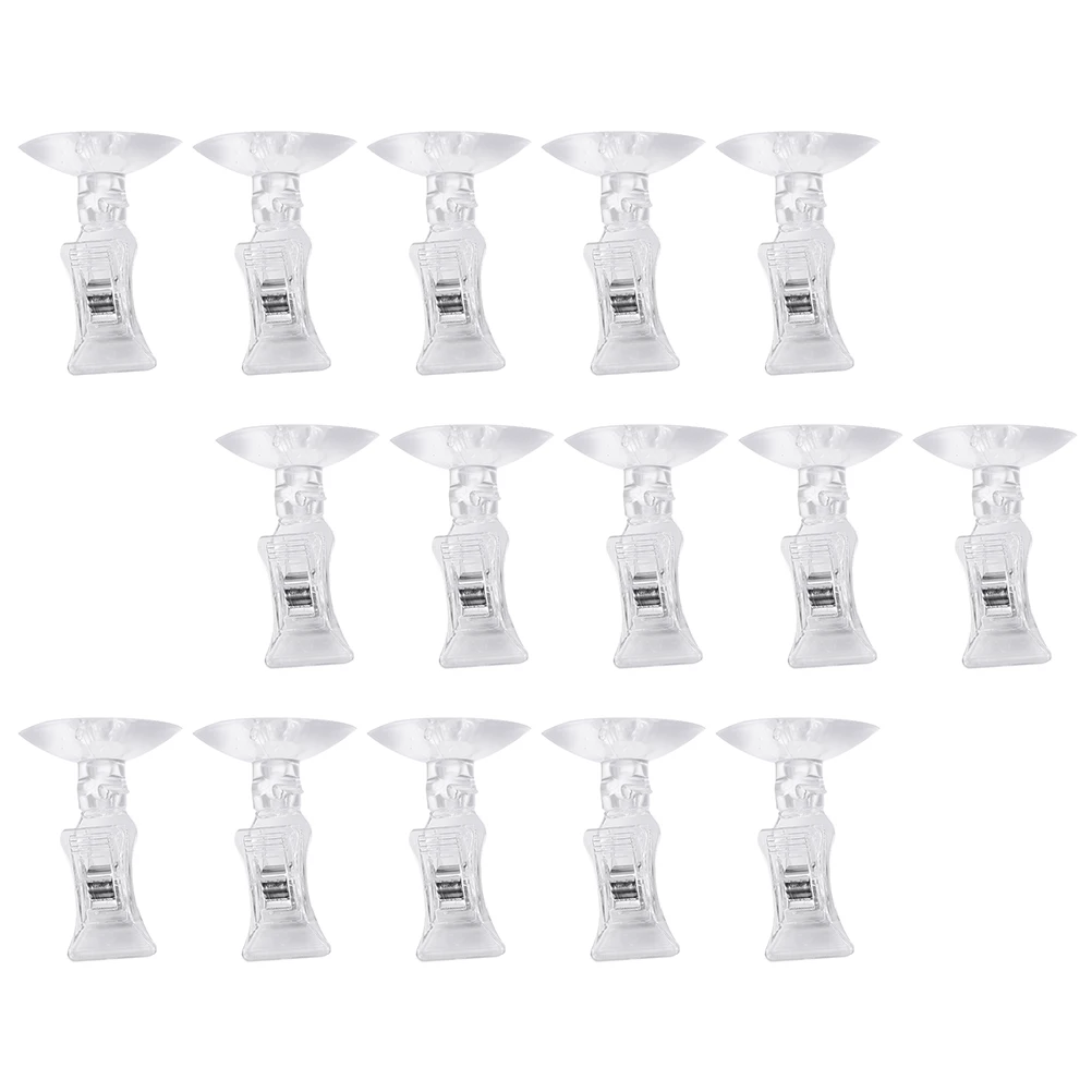 

15pcs Feed Clip Aquarium Sucker Clamp Fish Tank Suction Cups Accessories Portable Feeding Tool Pet Supplies Durable Long Term