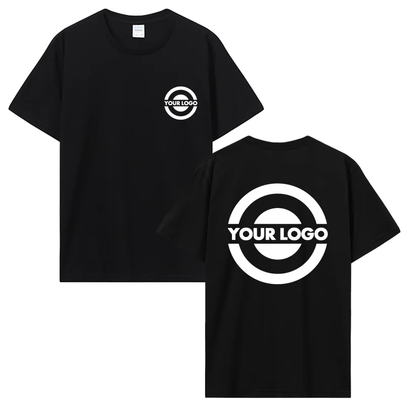 

Custom Printed T-Shirt With Your Photo Or Logo, Personalized Cotton Short Sleeve Tee For Men Women, Summer Casual Tops