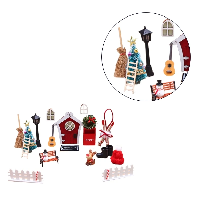 

Educational Dollhouse Miniature Christmas Toy Pretend Play Accessories Realistic Carpet Lamp Model Role-Play