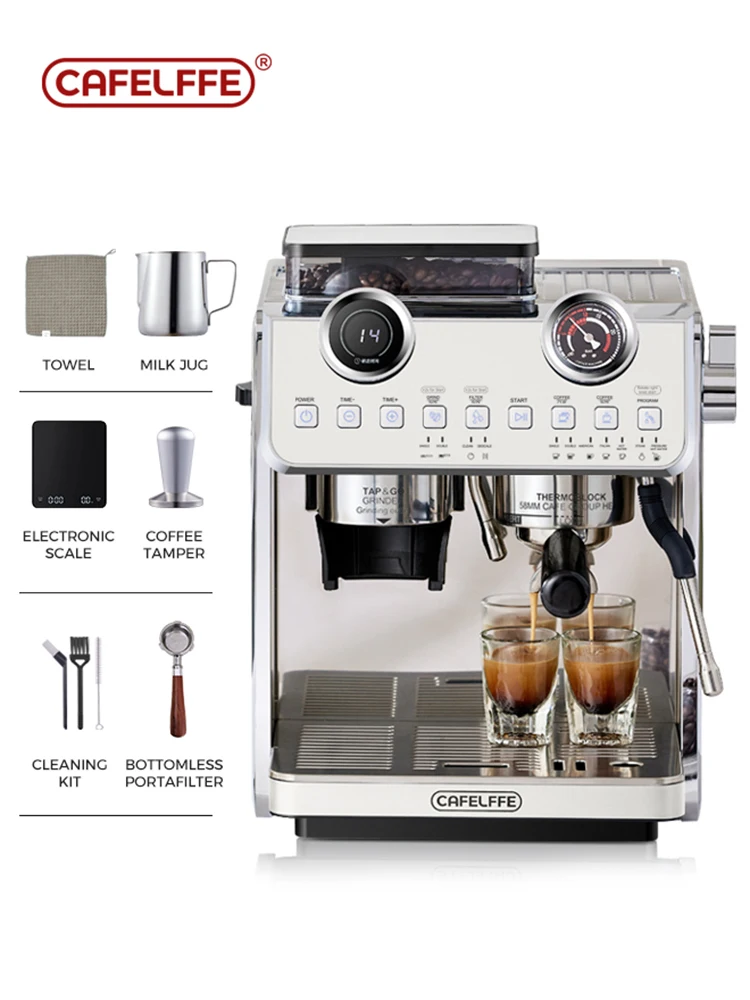 Cafelffe Dual Boiler System Barista Pro 20Bar Bean to Espresso Cafetera Coffee Machine Self Cleaning Americano with one click