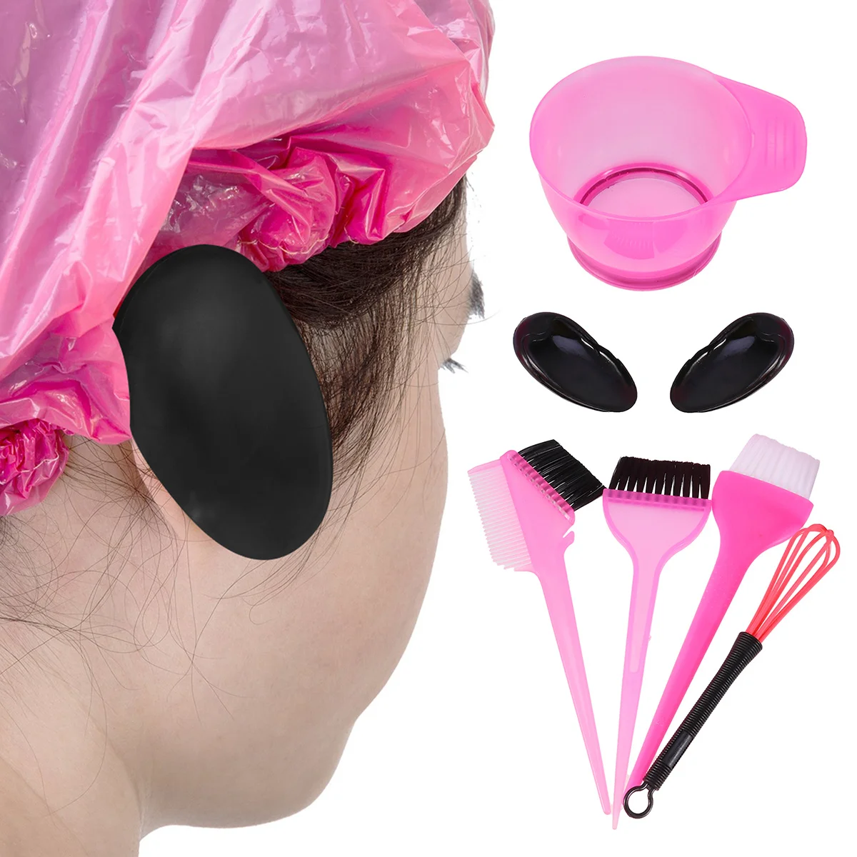 6pcs Rosy Dye Tools For Salon Home Use Coloring Tool Dye Tools Tinting Sets Hair Hair Dyeing Kits Coloring Tool - Image 4