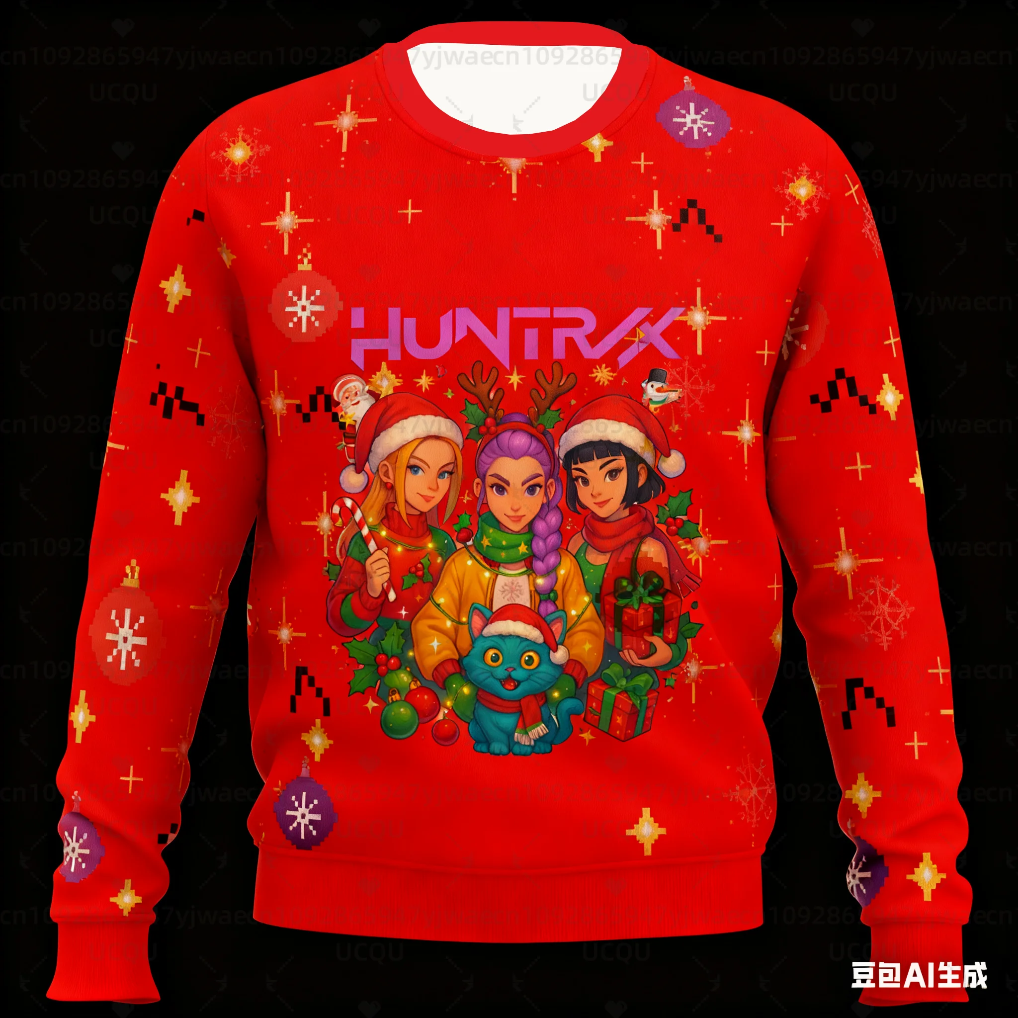 المرأة عيد الميلاد KPop شيطان الصيادين الجرافيك البلوز عارضة السترة في الهواء الطلق الرجال البلوز #6