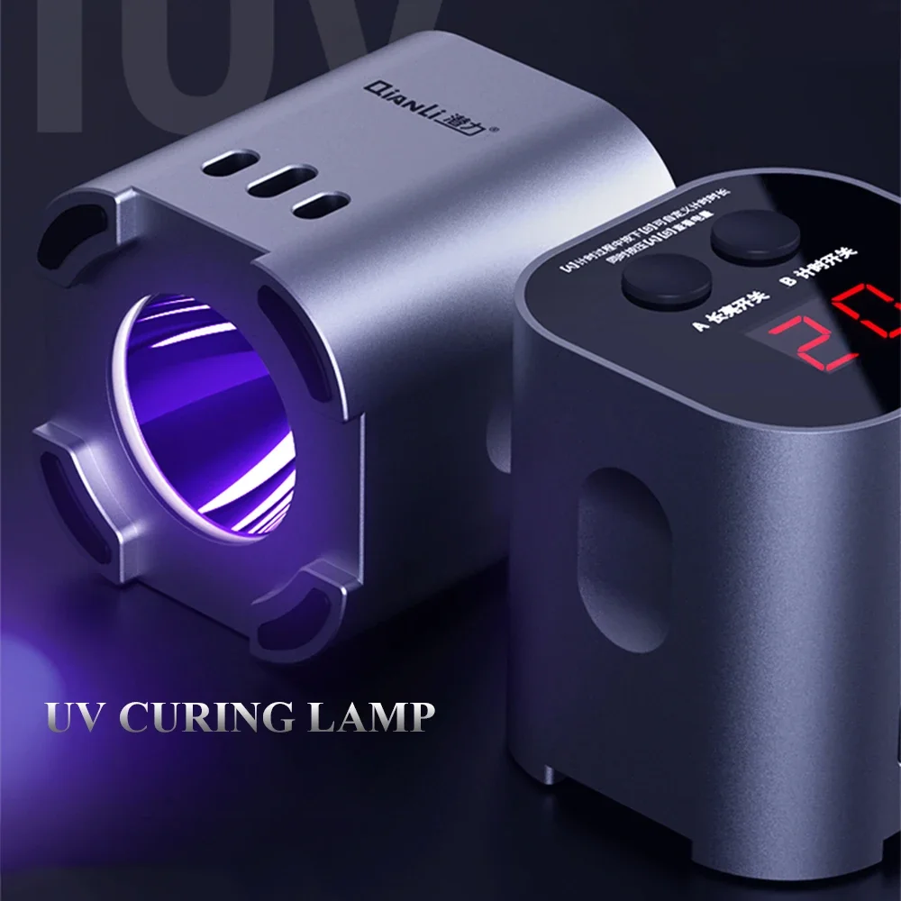 QIANLI lámpara de curado de aceite verde inteligente UV, tipo de carga Led, curado de pegamento UV óptico sin sombras, lámpara de curado de pegamento de Gel