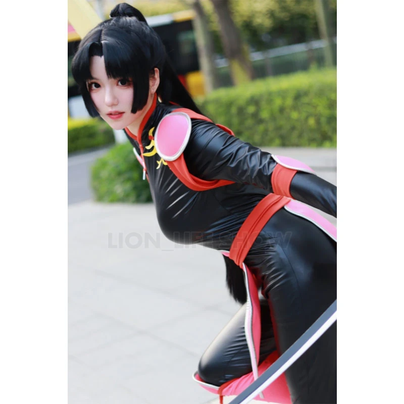 Anime Sango Battle Suit Cosplay Costume Women Jumpsuit Halloween Carnival PU Costumes Sango Wig