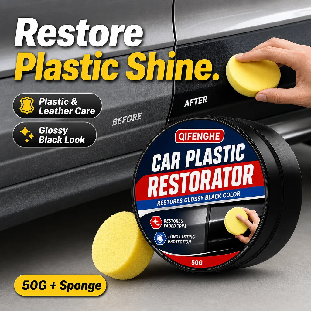 Plastic Trim Restorer Refresh Faded Car Parts Restore Glossy Black Effect Offer Long‑Term Surface Protection
