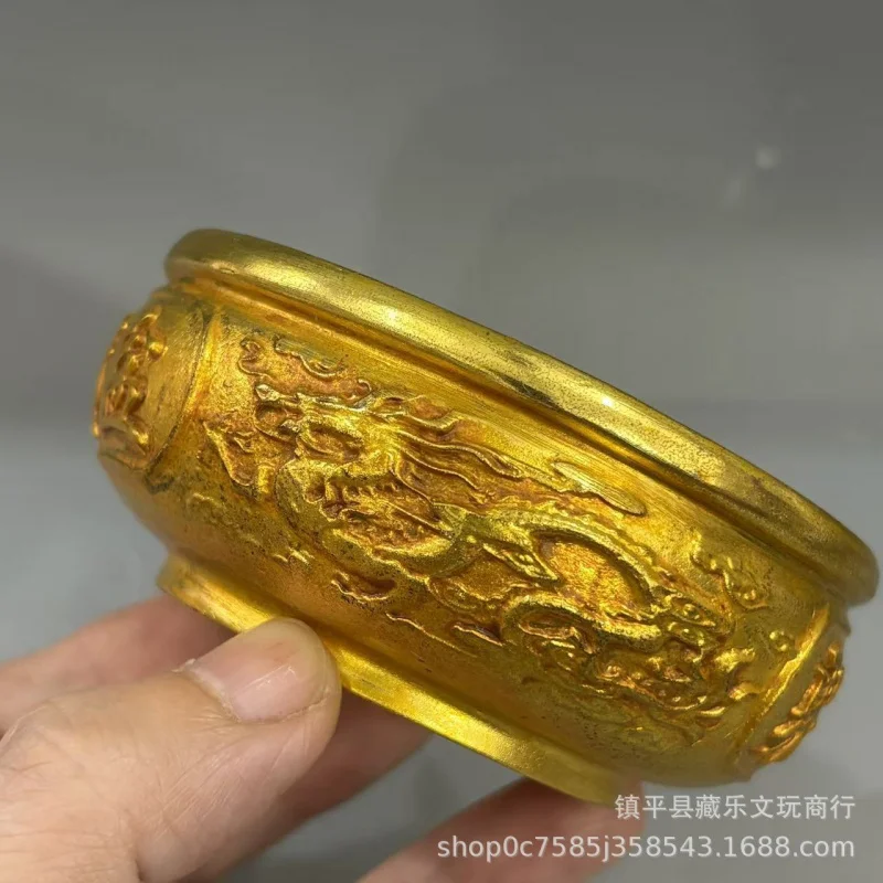 Eight Blessings Treasure Basin, Wealth-Attracting Ornament, Golden Rice, Chinese Style Home Living Room Decoration, Entryway Orn