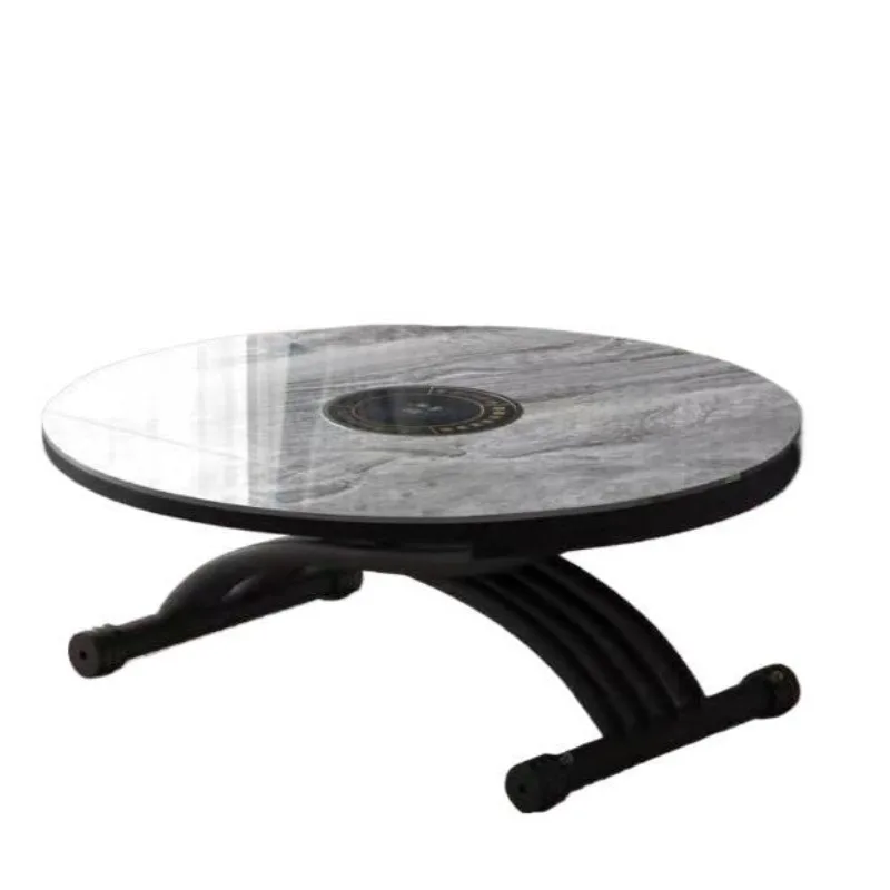 

Small apartment coffee table dining two-in-one dual-purpose lifting rock slab multi-functional living room dining