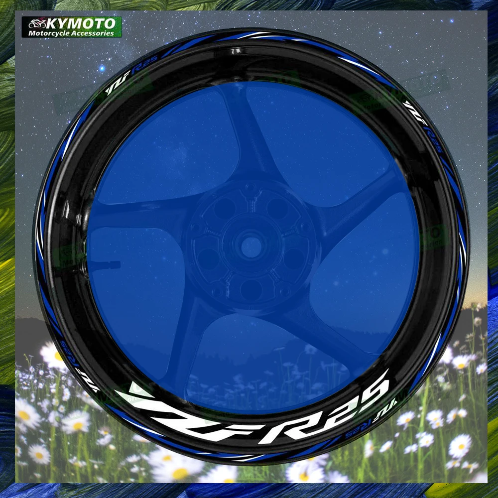 

For YZF R25 R 25 reflective motorcycle stickers 17 inch front and rear rim decals off-road fairing accessories decoration