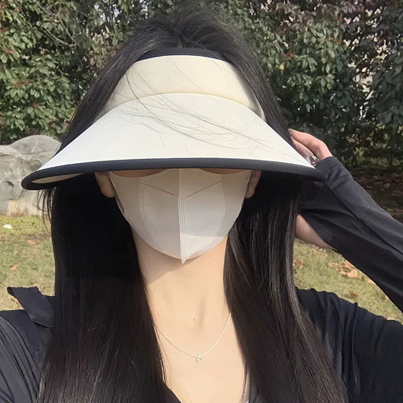 

SEMALAYA Sun hat women 2024 new summer UV protection letter large overhang visor hat empty sun hat