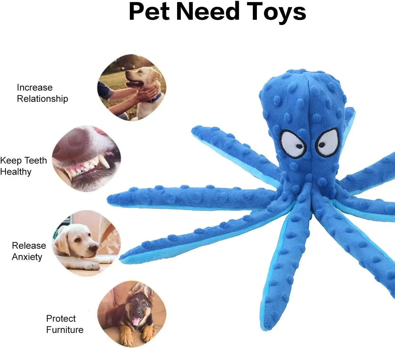 Pet Plush Dog Toy Voice Octopus Shell Puzzle Toy Bite Resistant Interactive Pet Dog Teeth Cleaning Chew Toy Supplies