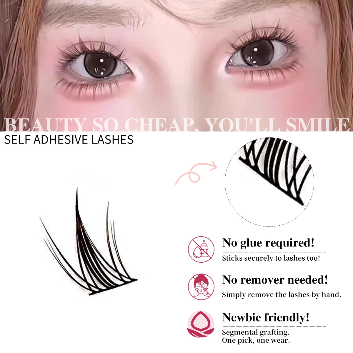 رموش ناعمة طبيعية مغناطيسية بدون غراء 72 مجموعة رموش صناعية قابلة لإعادة الاستخدام رقيق حليقة رفيعة للغاية للمكياج اليومي #4