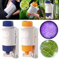 Mini Labsters with LED Light 60-120X Pocket Microscope Mini Handheld Microscope Battery Powered Boy Girl Exploring Gift for Kids