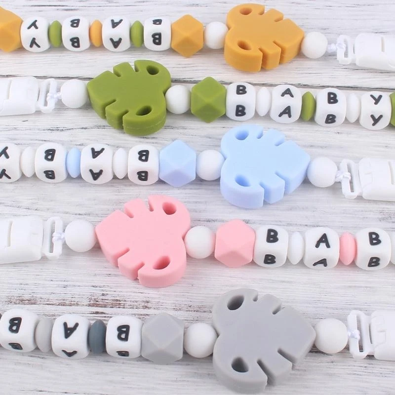 

J15U Pacifier Clip Holder Teething Bead for Baby Girls Shower Gift for Boy and Girl Rope for Christmas Birthday Shower