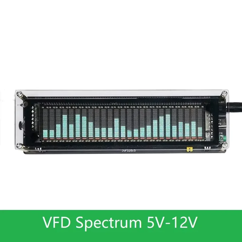 VFD Music Spectrum Display Voice control Level Indicator rhythm Analyzer VU Meter FOR TYPE-C 5V 12V car POWER Amplifier