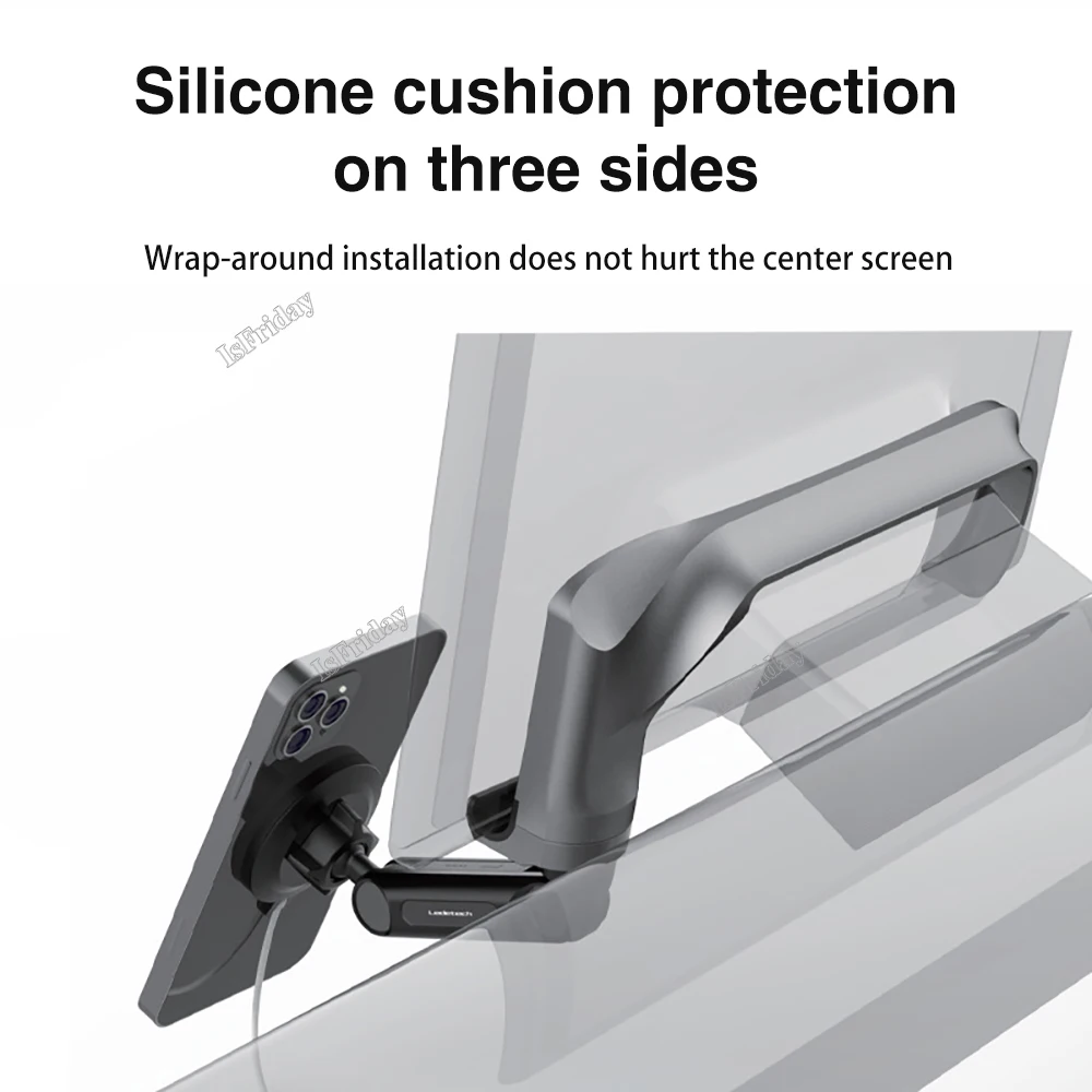 Pinza per telefono Hoder magnetica wireless pieghevole per telefono per TESLA Modello 3/Y Supporto per telefono magnetico per auto Supporto per