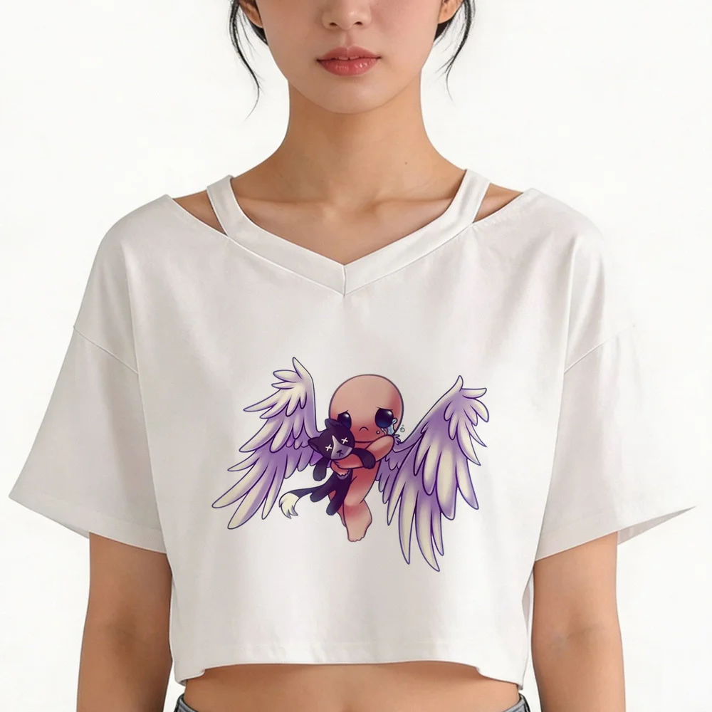 the Binding of Isaac cropped top girl clearance sales gyaru kawaii meme top tees cute manga baddie clearance sales streetwear