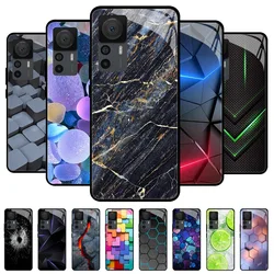Tempered Glass Cases For Xiaomi 12T 12S 12X Case Hard Phone Back Cover for Xiaomi 11T 10T 12T Pro 11 12 Lite Protection Shells