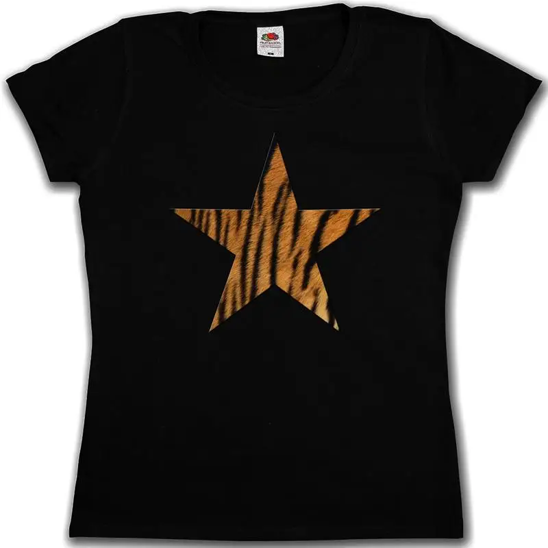 

TIGER FUR STAR LOGO I GIRLIE SHIRT Leo Tattoo Rockabella Girl Cat Woman