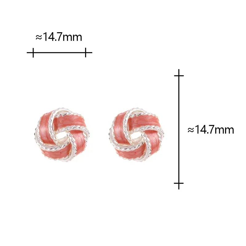 

Real 925 Sterling Silver Enamel Twisted Flower Stud Earrings for Women Minimalist Classic Fine Jewelry Plant Accessories