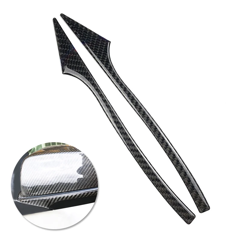 

For BMW F01 F07 F10 2PCS Exterior Carbon Fiber Rearview Mirror Anti Collision Strip Rear View Anti-rub Bumper Sticker Trim