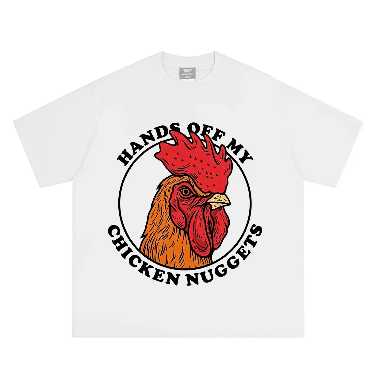 Hands Off My Chicken Nuggets Funny Memeomen Fashion Hip-hop T-shirts Summer Short-Sleeved Com T-shirts