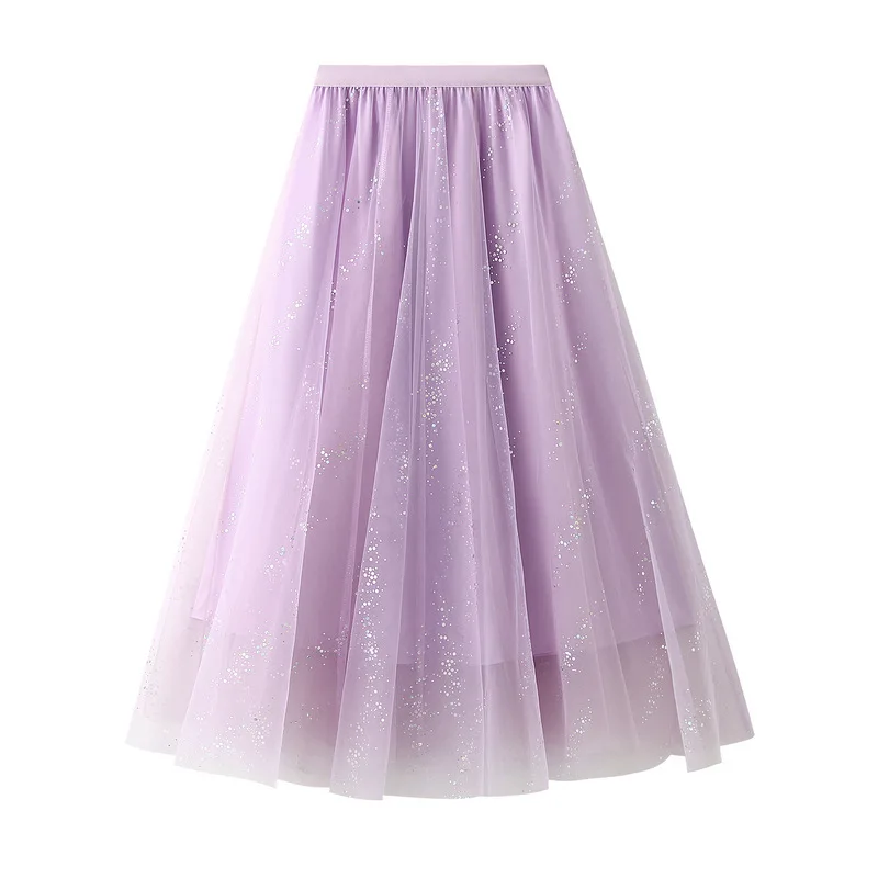 

Mesh skirt, high-end half skirt, women's new high waist slimming mid length A-line skirt, pleated skirt, mini skirt, dress 2025