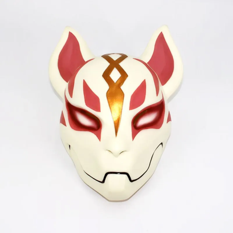Nowa Gra Czerwono-Biała Maska Lisa z Żywicy Delikatna Maska na Całą Twarz dla Kobiet i Mężczyzn Kostium na Halloween Impreza Cosplay Rekwizyt Kolekcjonerski Dekoracja
