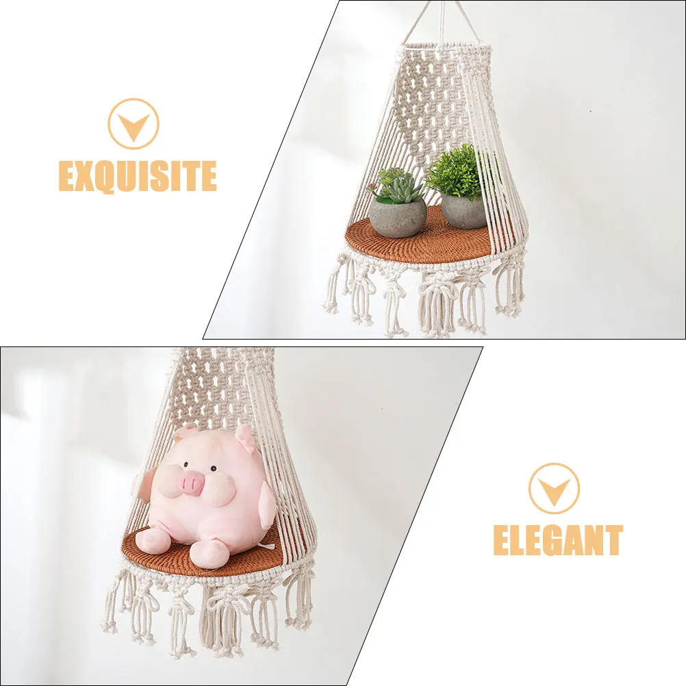 

Hanging Plant Holder Macrame Design Rope Planter Net for Home Garden Decoration Lightweight Air Purifying Plants Decorative Pot