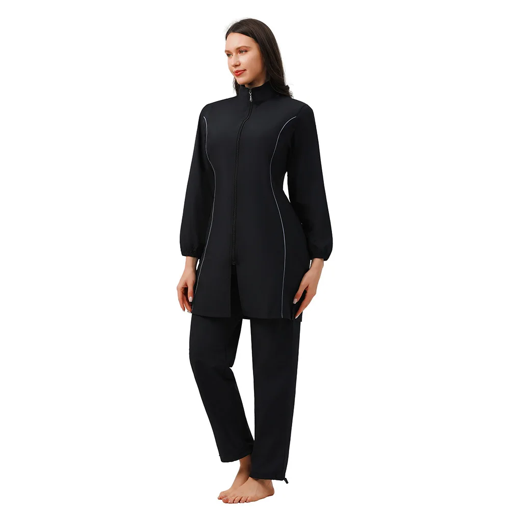 

Muslim Women Hijab Swimsuit Hooded Swimwear Islmaic Full Cover Burkini Arab Modest Beachwear Bathing Suit Surf Swim Wear