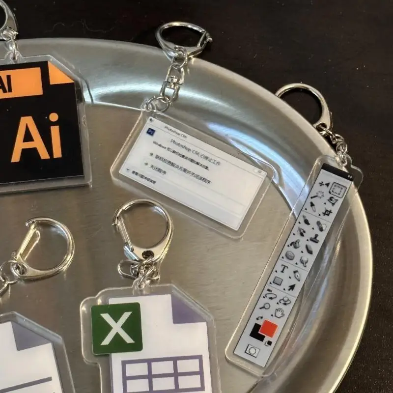 91AF Unique Acrylic Keychain Holder Stylish Car Keys Accessory Gift for Designers Commuters and Special Occasions