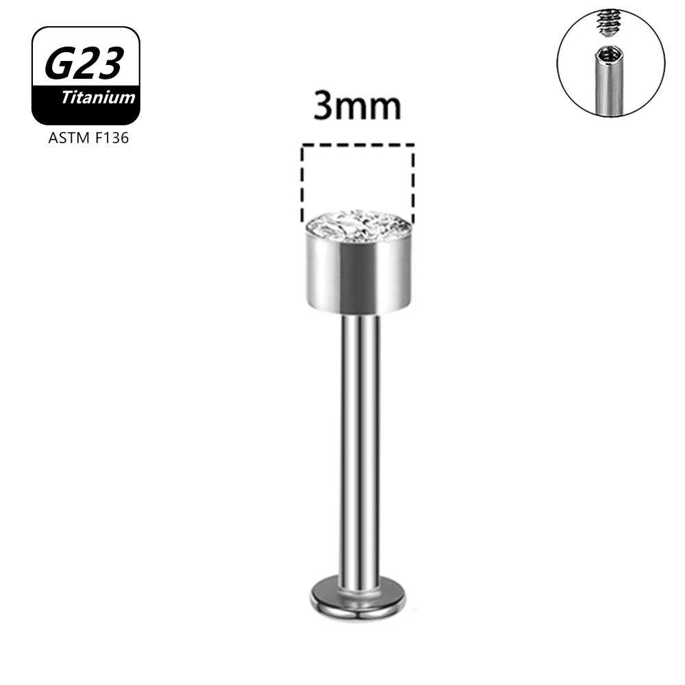 G23 Titanium Piercings Body Jewelry  Labret Earrings Piercing Monroe Ring Tragus Conch Thread Pin Labret Nose Ear Cartilage Stud