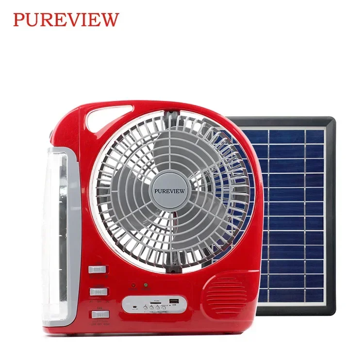 

AC/DC Available 8Inch 2-Gears Household Portable USB Rechargeable Solar Desktop Fan for Home Outdoor Camping Small Desktop Fan