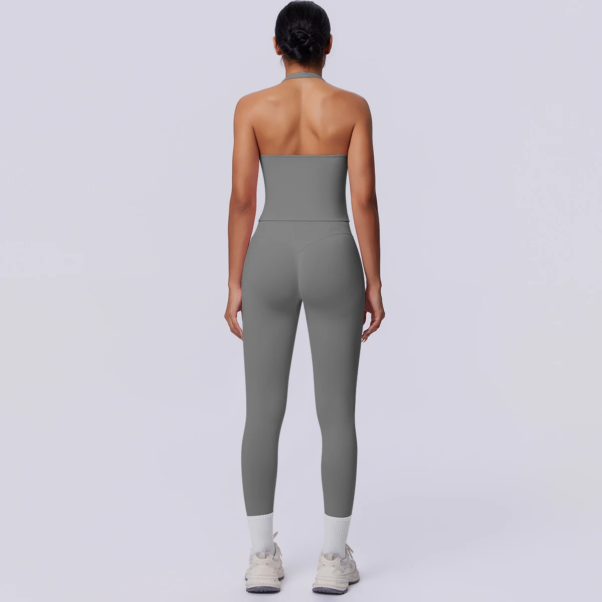 Sport Fitness Kleidung Damen Yoga Set Sommer Gym Lauf-Workout Top Yoga Weste Einfarbige Po-Formende Fitness Hose Yoga Set – Detail 37