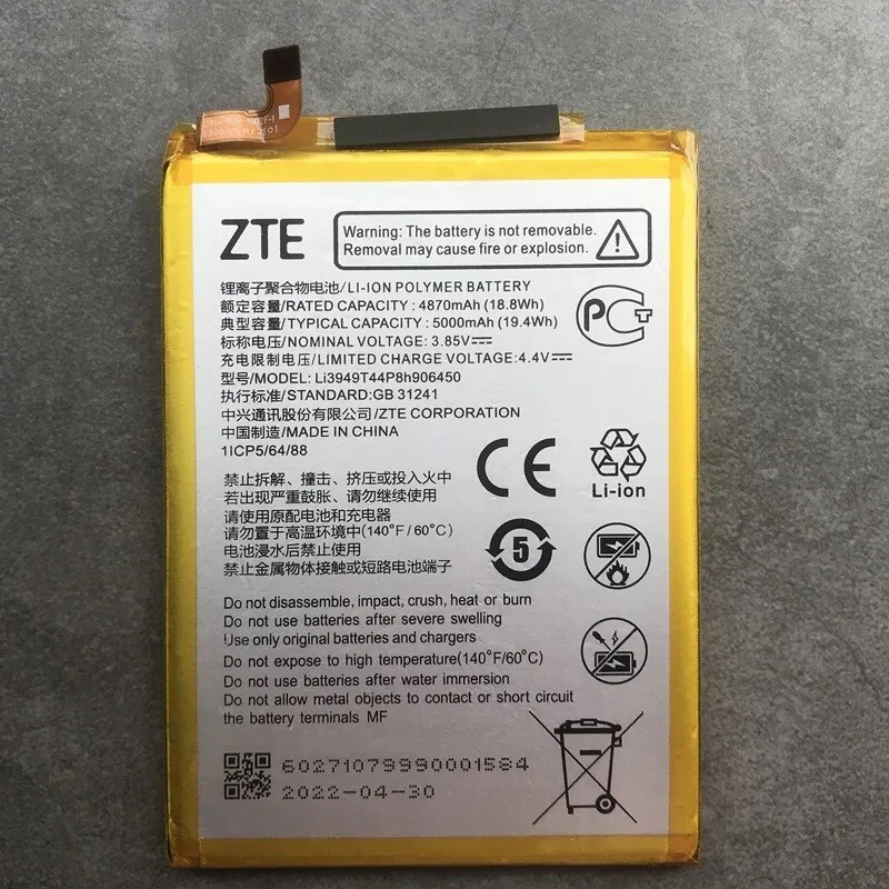 Li3949T44P8h906450 5000mAh Battery For ZTE Blade 20 Smart V1050 V2050 NX302J