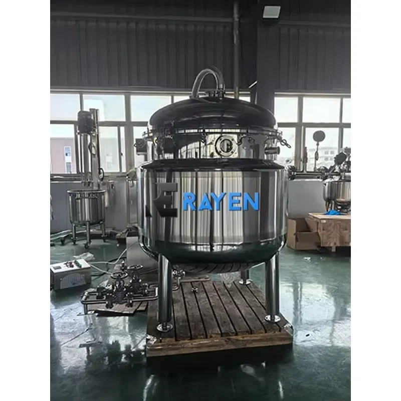 500L Continuous Vacuum Pan Sugar Dipping Soaking Pot Vacuum Sugar Boiling Cooking Pan Machine for Peach Pineapple Fruit