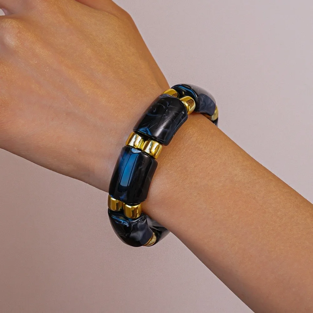 مزاجه واسعة الاكريليك الإسورة هندسية البوهيمي واسعة أساور مكتنزة أوروبا النمط الأمريكي مبالغ فيها الرجعية خاتم اليد هدية #4