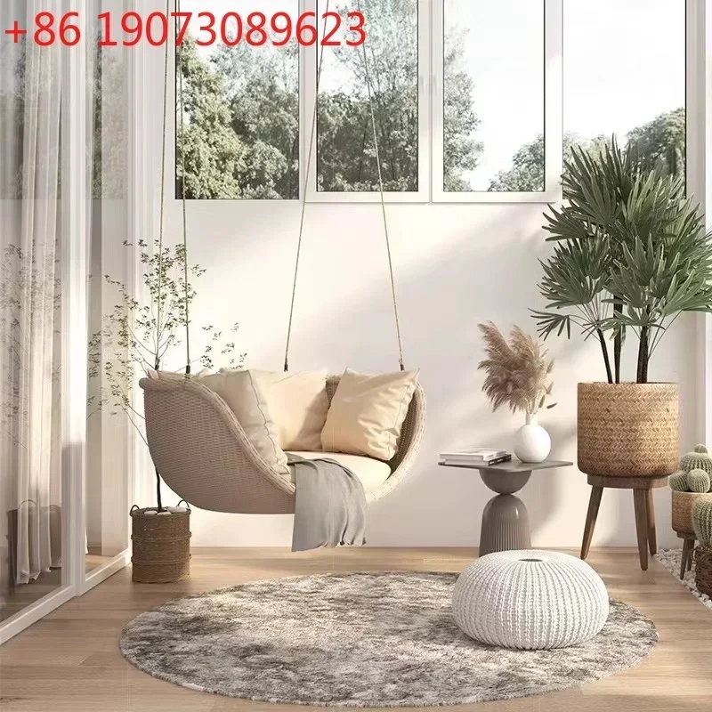 Rattan Hanging Chair For Indoor And Outdoor Swing, Rattan Seat, Single Nordic