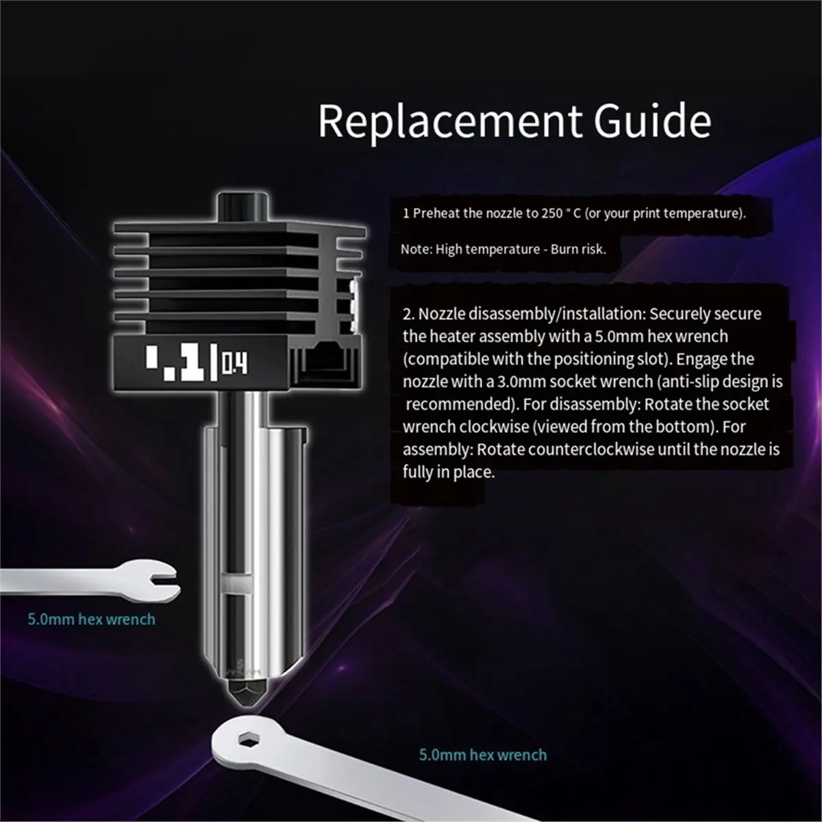 computer 3PCS 0.4mm Nozzle Hot End for Bambu Lab P2S/X2D/H2D/H2S/H2C A1/A1 Mini Hotend 3D Printer Parts Replacement Nozzle