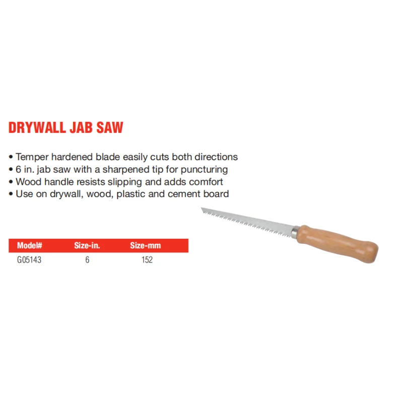 GOLDBLATT G05143 6in Drywall Jab Saw Wood Cutting Hand Tools view 2
