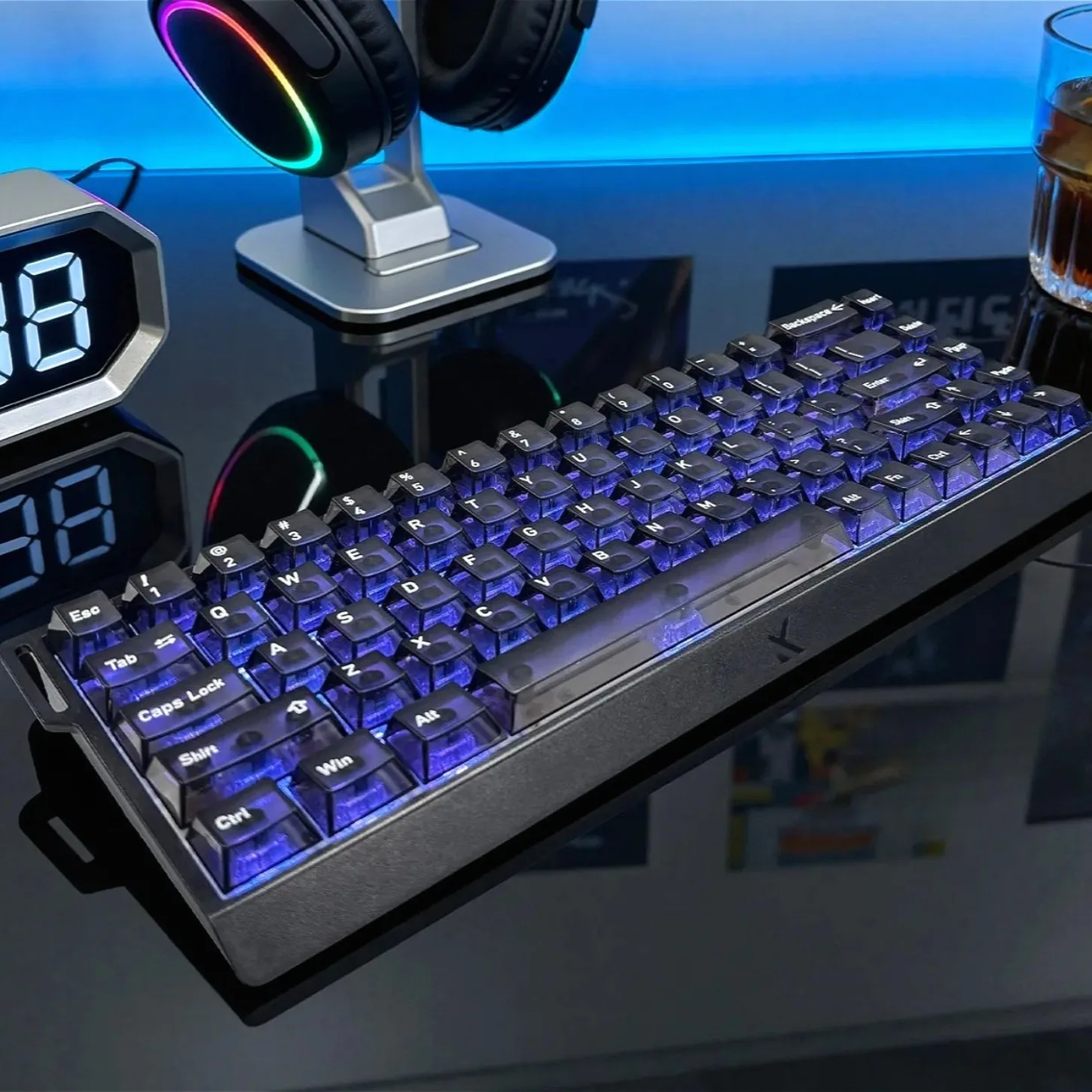 

136 Keys Cherry Profile PC Keycaps Frosted Top Pink Black White Full Transparent for Mechanical Keyboard