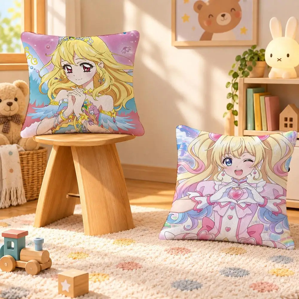 Anime Aikatsu Idol Kawaii Cushion Cover Personalized Soft Plush Pillow Living Room Home Sofa Bedroom Office Car Cushion