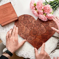 20 Reasons Why I Love You Puzzle Engraved Love Gift Home Decor Sentimental Gifts Personalized Mother's Day Valentine Day Gift